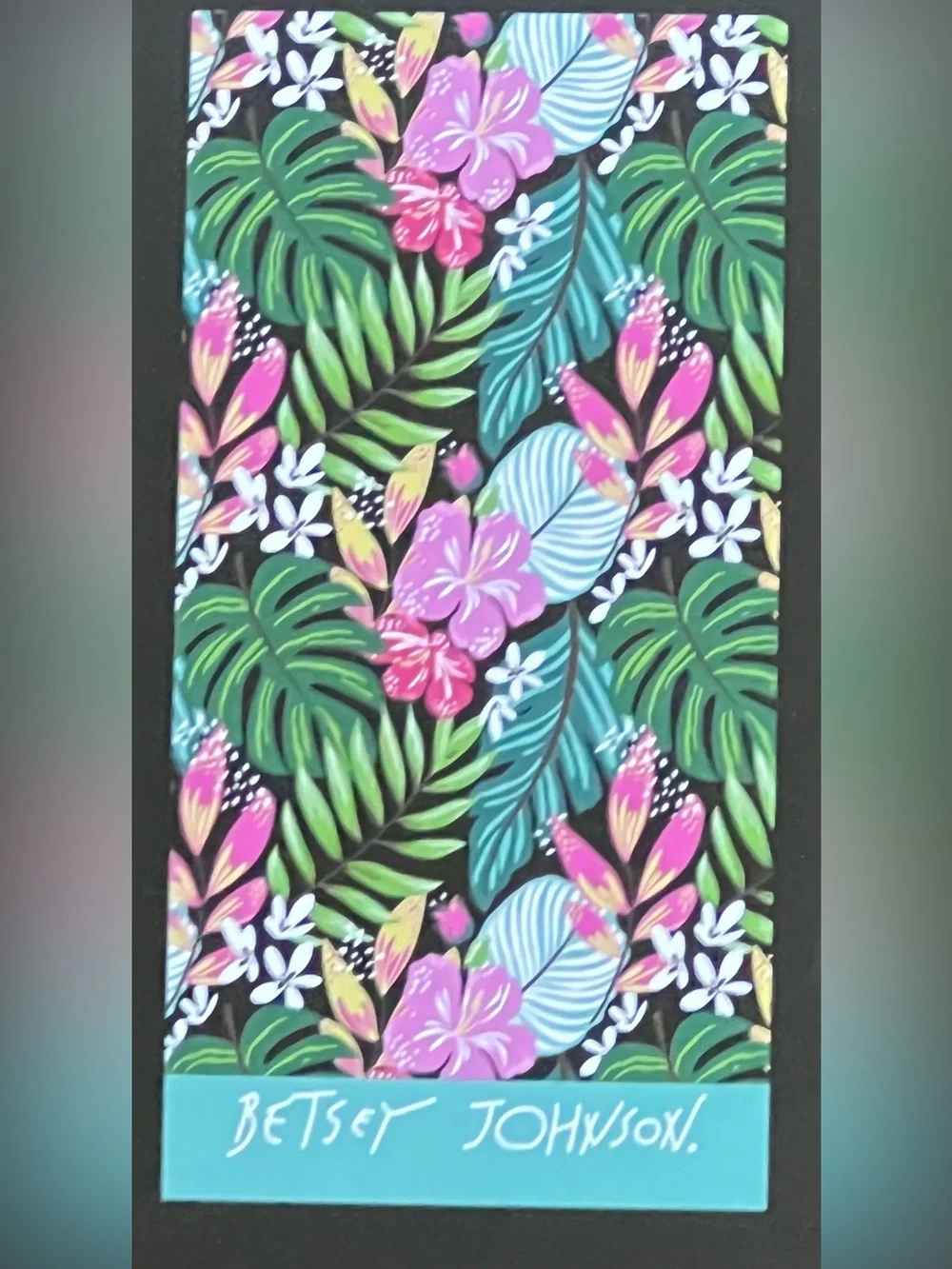 Betsey Johnson Colorful Tropical Foliage Beach Towel